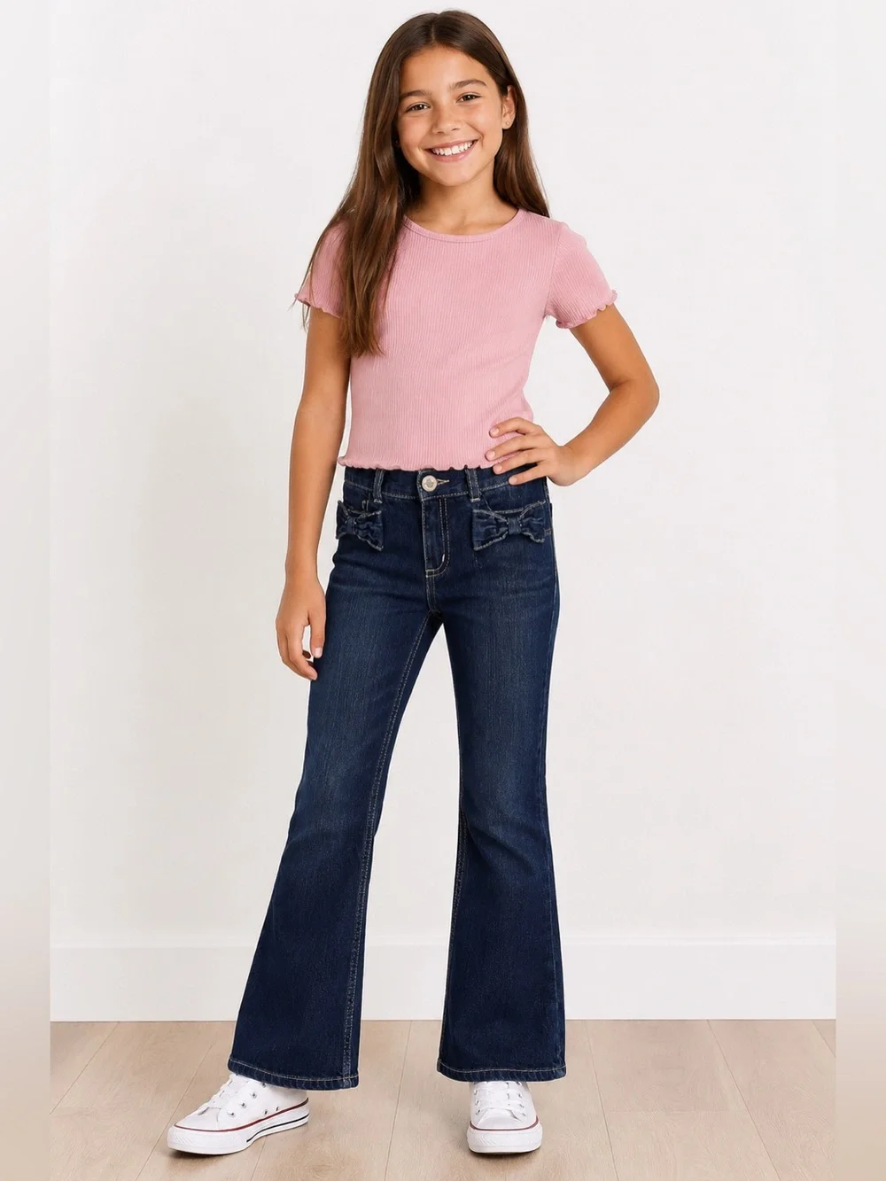 Gymboree Dark Blue Flare Jeans with Pink Top